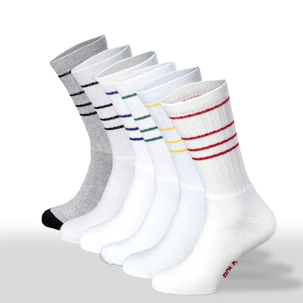 Sportstrumpor SMASH vita med 4 ränder